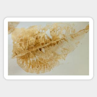 Skeleton Leaf Print in Gold Sticker